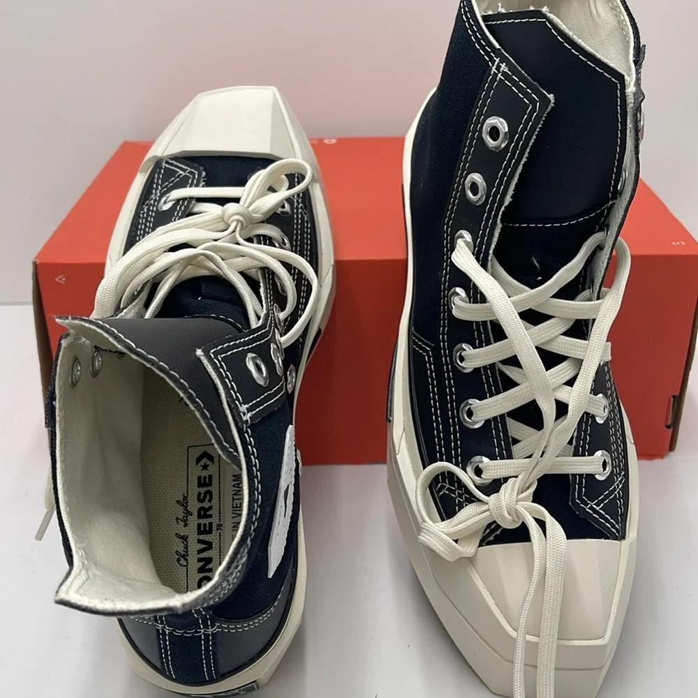 Converse WMNS Black High-Top Sneakers A06435C CHUCK 70 DE LUXE SQUARED HI BLACK/